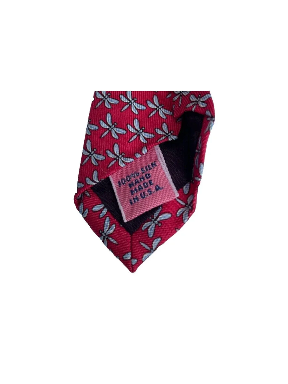 Vineyard Vines Silk Dragonfly Tie Necktie Red Blue USA Shep & Ian